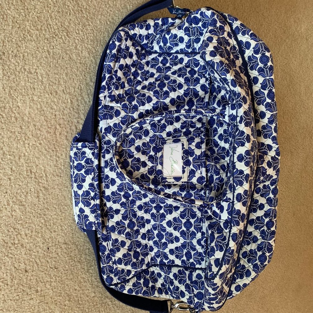 Vera Bradley Cobalt Tile Weekender bag, retired pattern